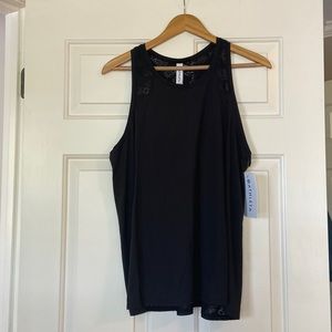 Brand New With Tags Athleta Ultimate Printed Mesh Tank in Black, size Large.